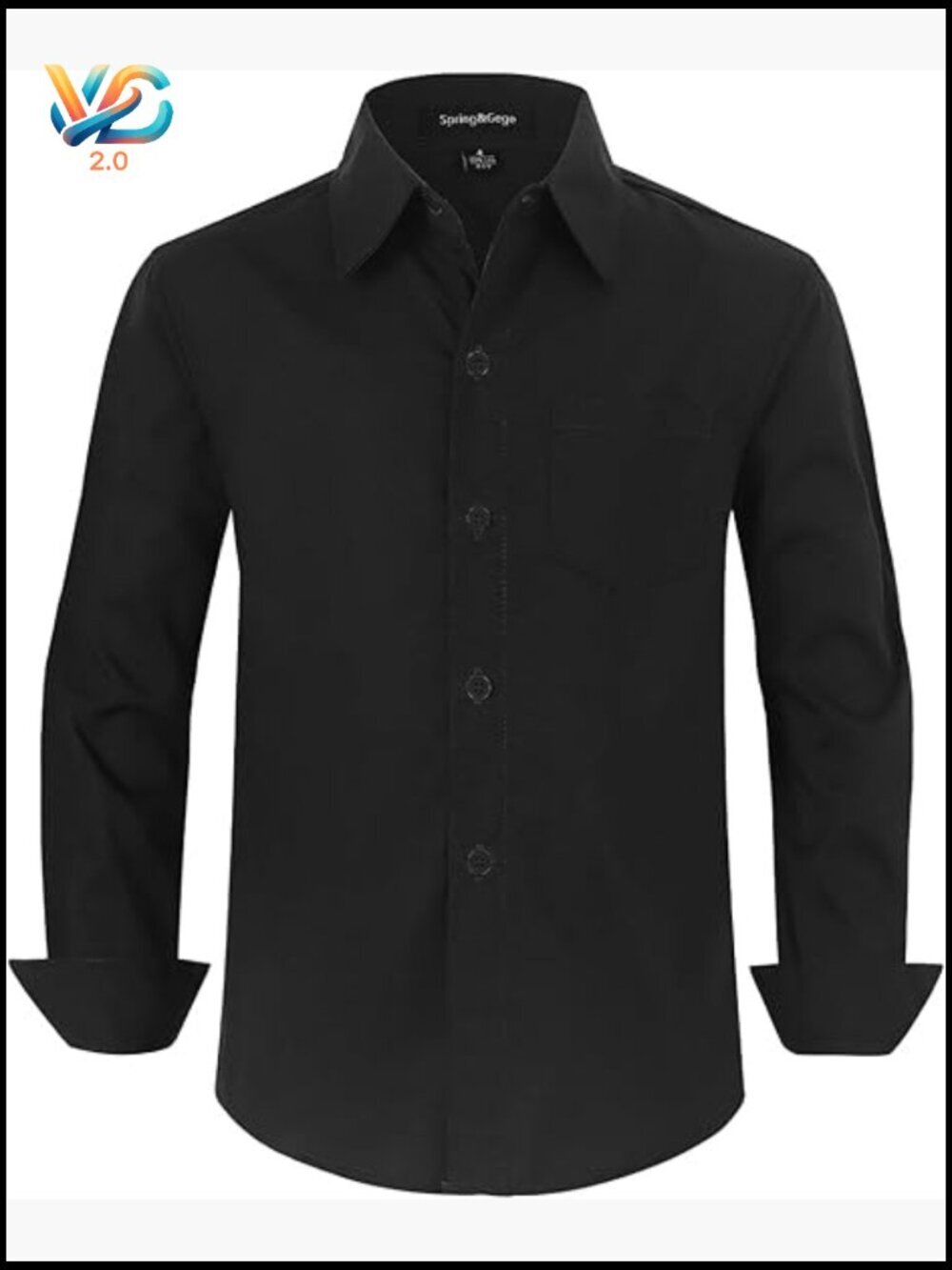 Long Sleeve Dress Shirts Formal Button Down School Uniform Regular Fit